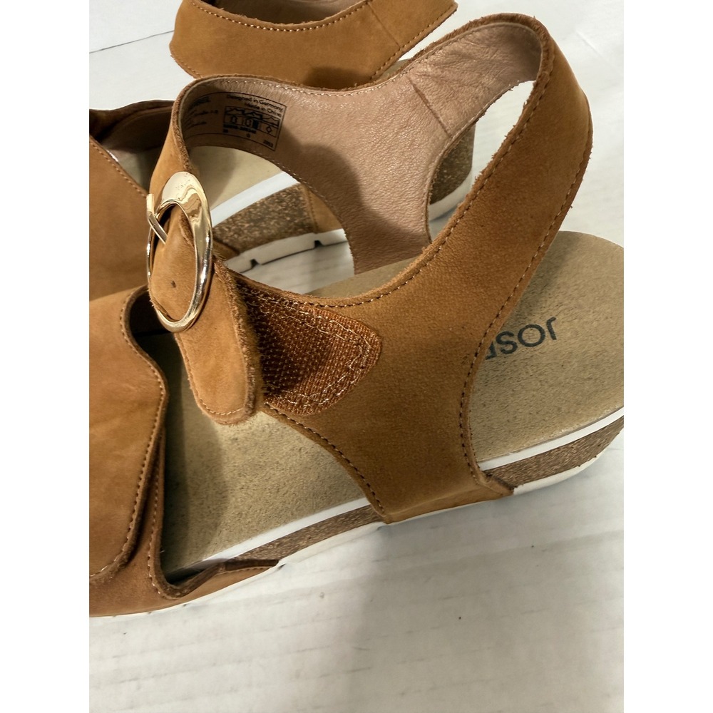Josef Seibel Quinn 16 Cognac Tan Adjustable Comfort Wedge Sandal Size 38 EU 7 US - Picture 4 of 8